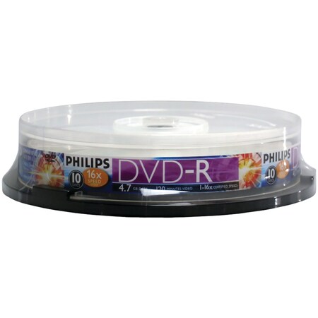 Signify High-Capacity 4.7GB 16x DVD-R 10pcs Cake Box Spindle DM4S6B10F/17